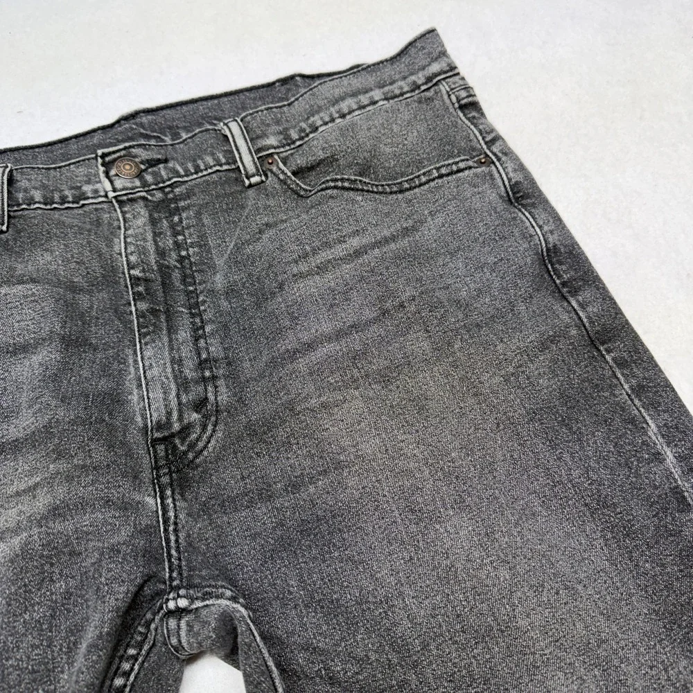 Levis 505 Jeans Mens 38x29 Black Denim Cotton‎ Faded Workwear Straight Leg Adult